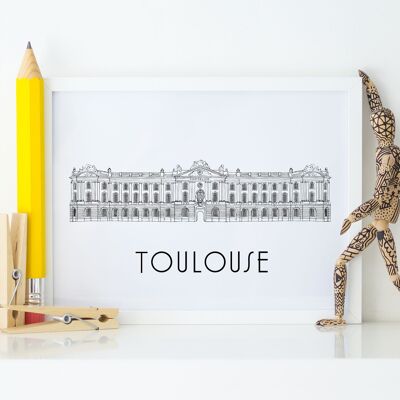 Affiche Toulouse - Papier A4 / A3 / 40x60