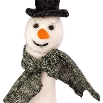 Marioneta de dedo “Muñeco de nieve” 10 cm VE 12