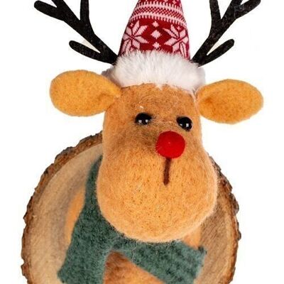 Clothes hook reindeer red nose 14 cm VE 6