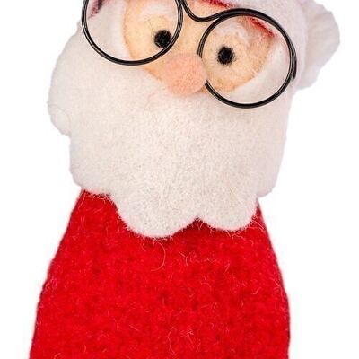 Chauffe-œufs Père Noël avec lunettes 12 cm VE 12
