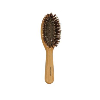 Brosse à cheveux pneumatique en bois d'aulne rouge avec poils de sanglier et picots en nylon 1
