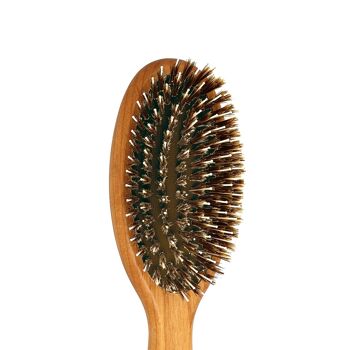 Brosse à cheveux pneumatique en bois d'aulne rouge avec poils de sanglier et picots en nylon 3