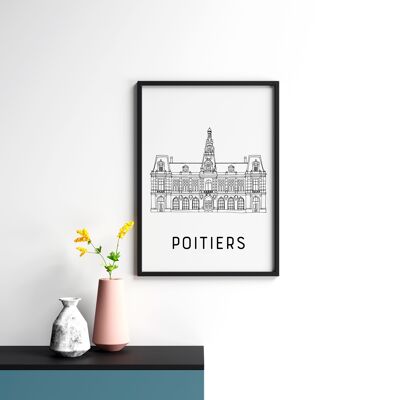 Poitiers Poster - A4 / A3 / 40x60 Paper
