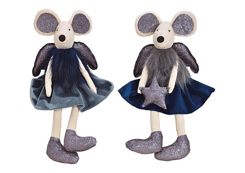 Topo sgabello Edge in tessuto blu, 2 pieghe, (L/A/P) 19x19/37x12 cm