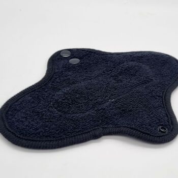 3 protège-slips lavables en coton terry Bio (Gamme XS) - Noir 6