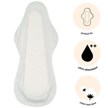 1 serviette hygiénique lavable en coton (Gamme XL) - flux extra fort, maternité, nuit 5