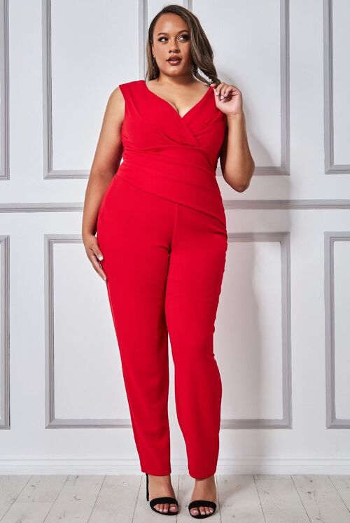 GODDIVA PLUS BARDOT SCUBA JUMPSUIT TR113P RED