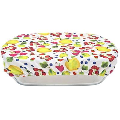 1 fabric dish cover - Gratin dish (L) - 21-28 cm - Apples-Raspberries