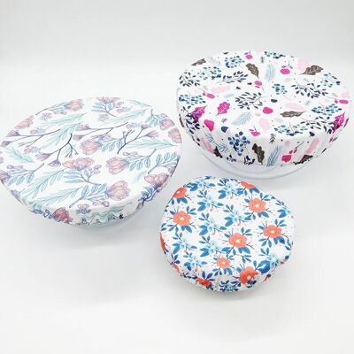 Set of 3 flat covers - Fabric Charlotte - Floral