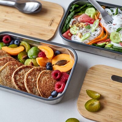 Stainless Steel Lunch Box / Sandwich Box 900ml - Stainless Steel Sandwich Box Orange
