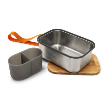 Stainless Steel Lunch Box / Sandwich Box Large 1250 ml - Stainless Steel Sandwich Box Large Orange 6