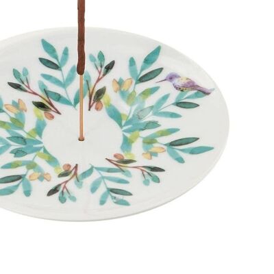 Porte encens coupelle en porcelaine Aquarelle