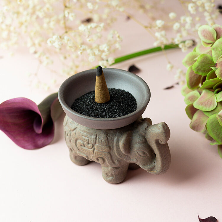 Elephant stoneware incense holder - Aromandise