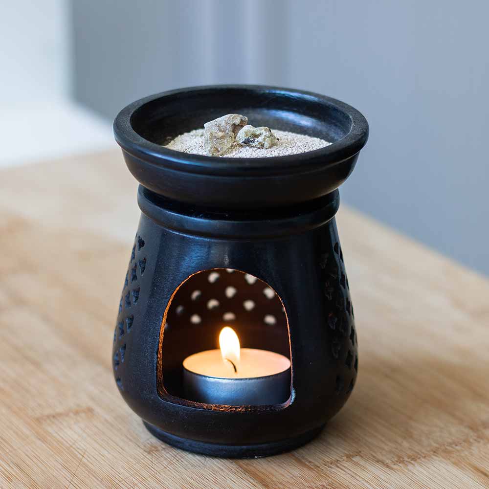 Natural stone incense diffuser with moucharabieh design - Aromandise