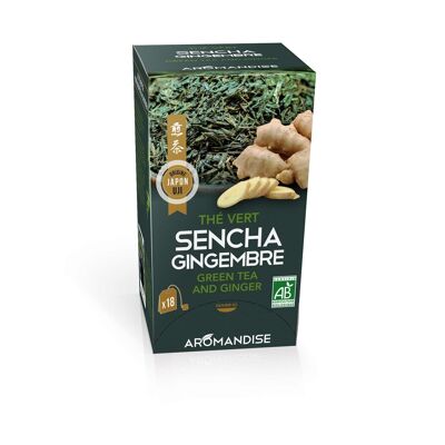 Sencha green tea and ginger in sachets