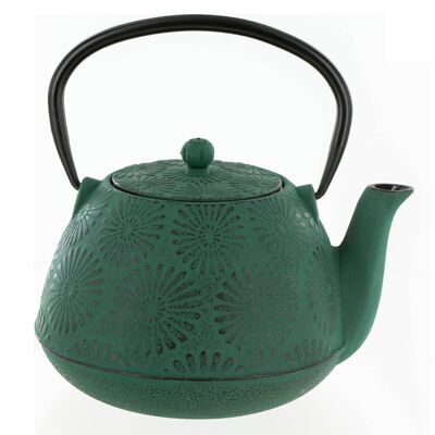Hanami Emerald Cast Iron Teapot - 1.2 L