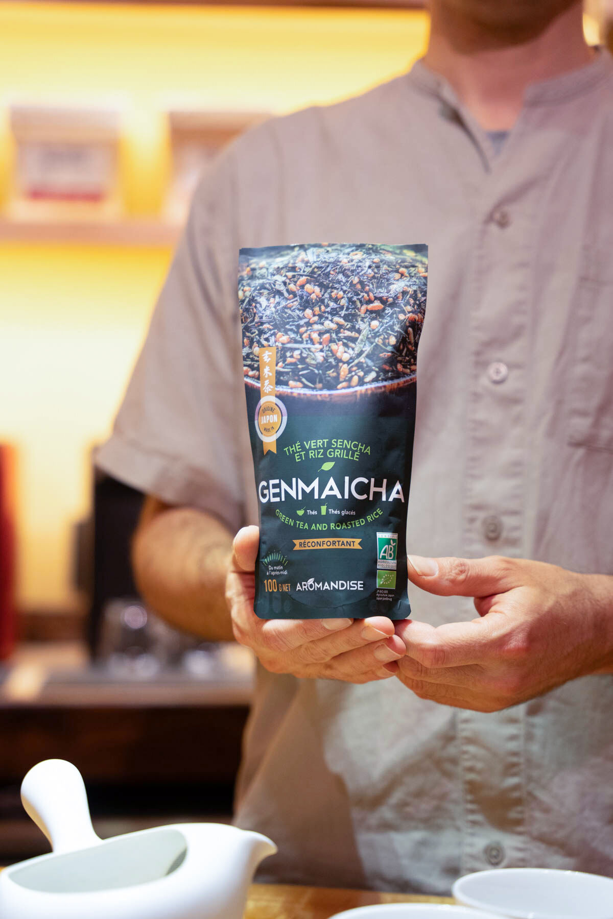 Organic Genmaicha Green Tea with Roasted Rice - 100g - Aromandise