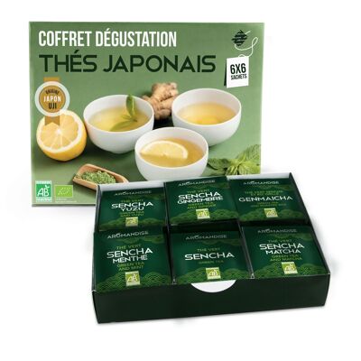 Scatola scoperta Tè verdi giapponesi