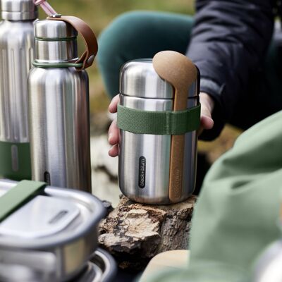 Flasque Alimentaire Isotherme 400ml Olive - Acier Inoxydable