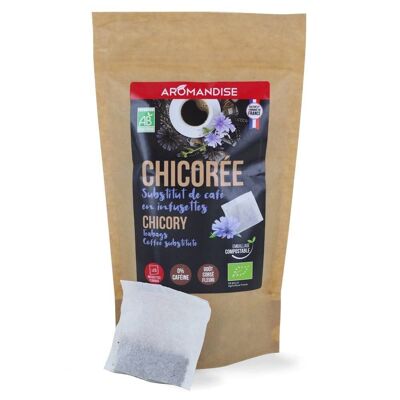 Roasted chicory coffee substitute in teabags