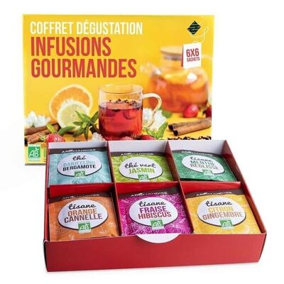 Box of gourmet infusions in teabags