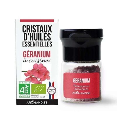 Cristaux d'huiles essentielles géranium