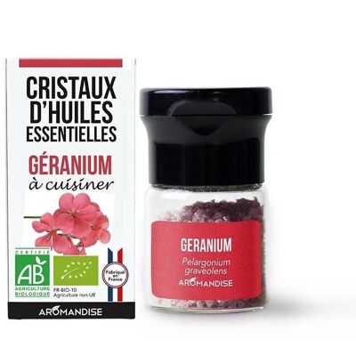 Cristaux d'huiles essentielles géranium