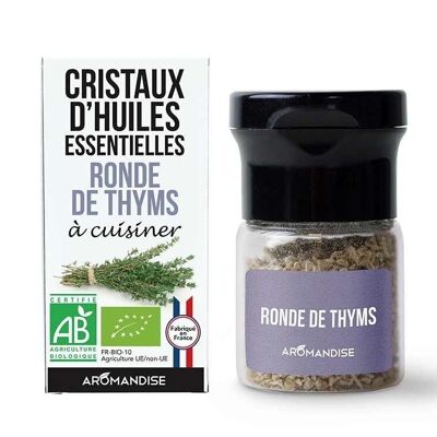 Round thyme essential oil crystals