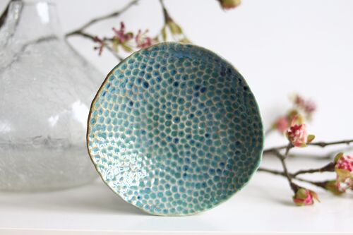 Decorated ceramic jewelry bowl