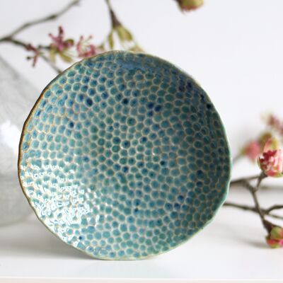 Cuenco de joyería de cerámica decorado