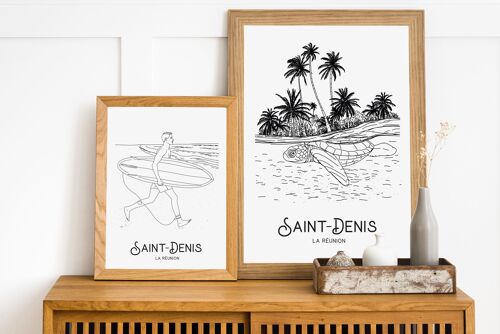 Affiche Saint-Denis La Réunion - Papier A4 / A3 / 40x60