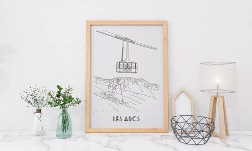 Affiche Les Arcs - Papier A4 / A3 / 40x60