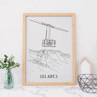 Affiche Les Arcs - Papier A4 / A3 / 40x60