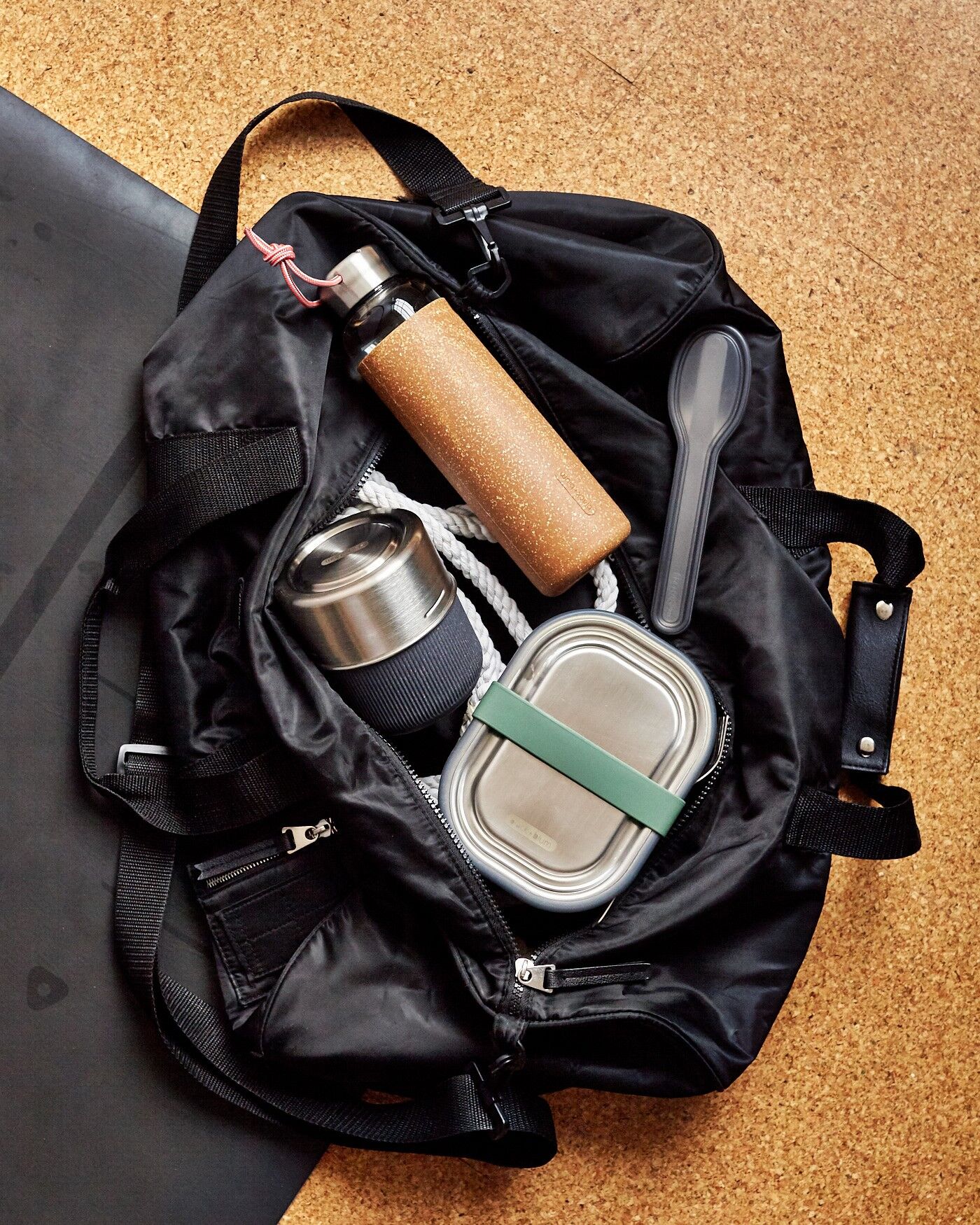 Glasflasche 600ml Mandel/Natur - GLASWASSERFLASCHE