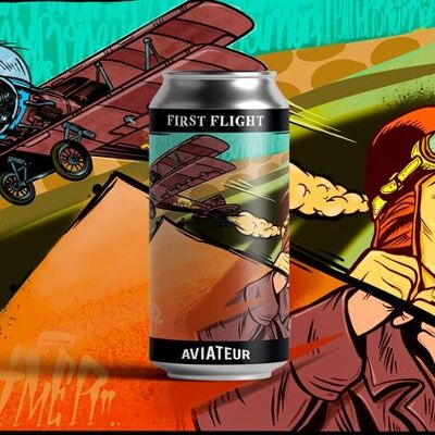 First Flight - Cerveza rubia estilo Pale ale en lata de 44 cl - 5,6%