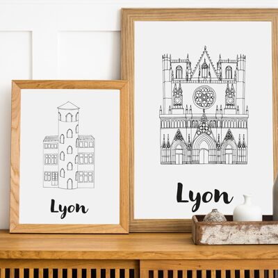 Affiche Lyon - Papier A4 / A3 / 40x60