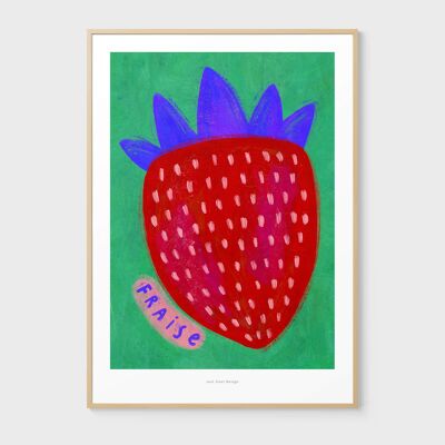 A3 Fraise Erdbeere | Illustrationskunstdruck