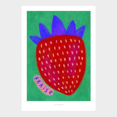 A5 Fraise Fragola | Stampa artistica di illustrazione