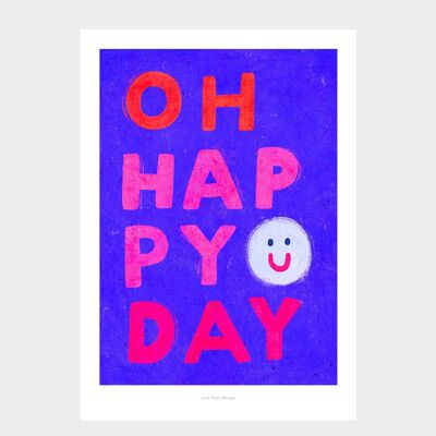 A5 Oh glücklicher Tag | Illustrationskunstdruck