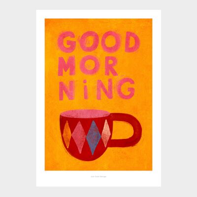 A5 Buenos días | Impresión de arte de ilustración.