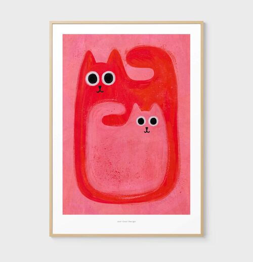 A3 Two cats | Illustration art print