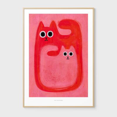 A3 Two cats | Illustration art print