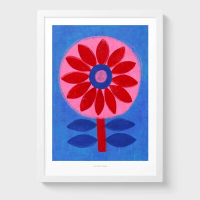 A3 Retro-Blume | Illustrationskunstdruck