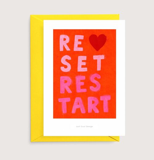 Reset Restart mini art print | Illustration card