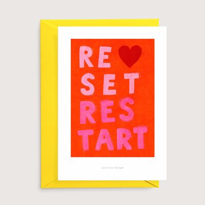 Reset Restart mini art print | Illustration card