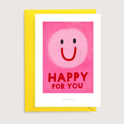 Glücklich für Dich Mini-Kunstdruck | Illustrationskarte