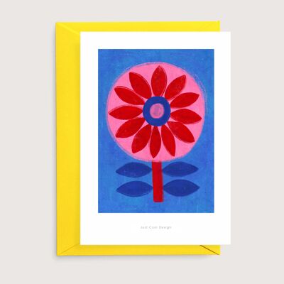 Retro flower mini art print | Illustration card