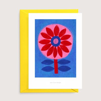 Retro flower mini art print | Illustration card