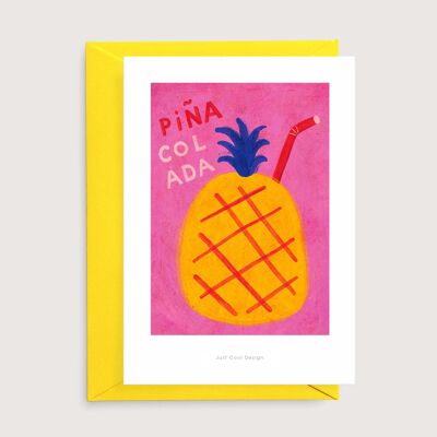 Piña colada mini art print | Illustration card