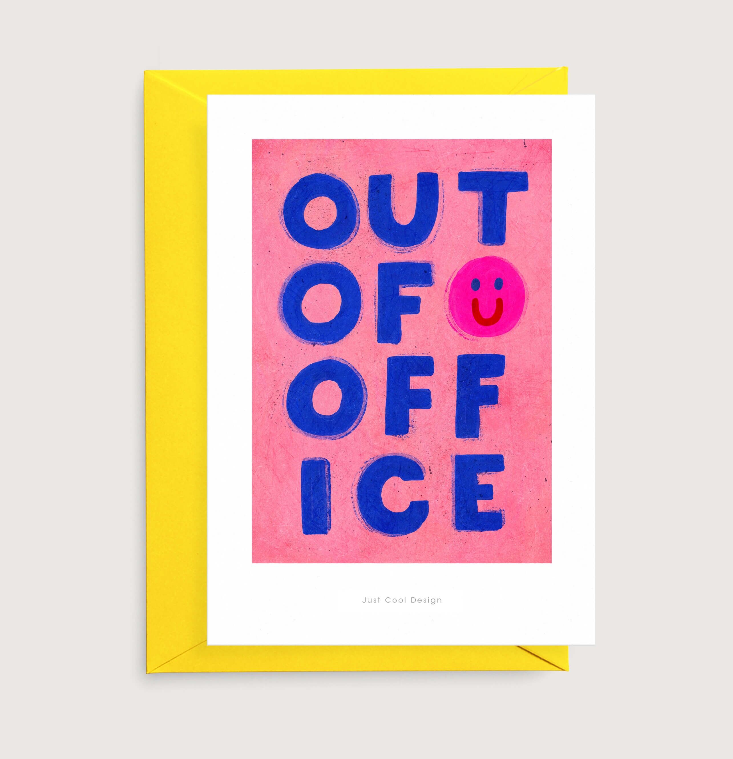 Mini-Kunstdruck „Out of Office“ – Illustrationskarte